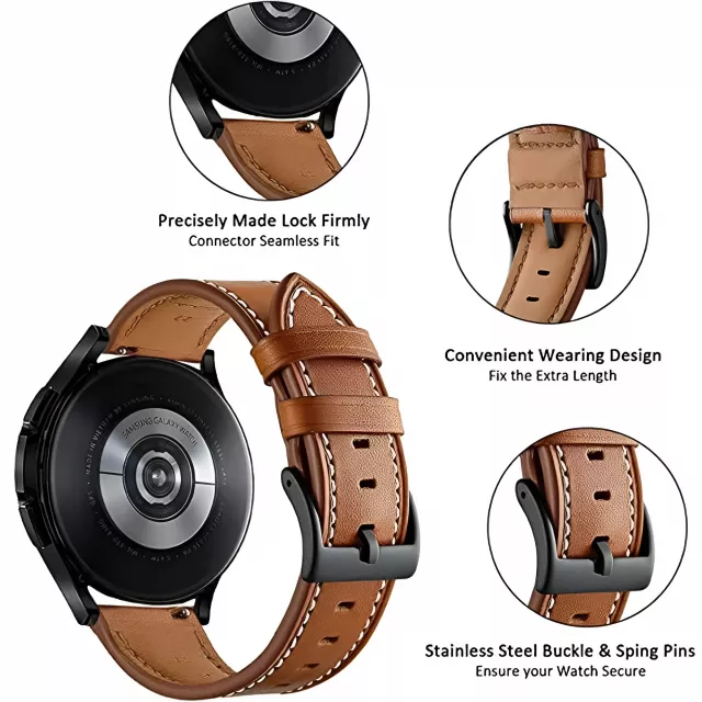 Balance smartwatch with the 22mm Leather Strap Watchband - Image 3