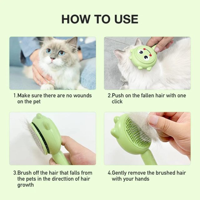 Self-Cleaning Pet Grooming Brush for Cats & Dogs - Image 7