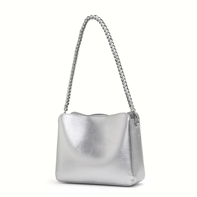 Stylish Chain Shoulder Bag – Cowhide Square Underarm Bag - Image 3