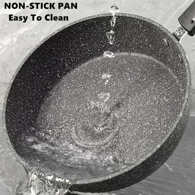 Non-Stick Stone Frying Pan Set - Eco-Friendly Wok Skillet - Image 3