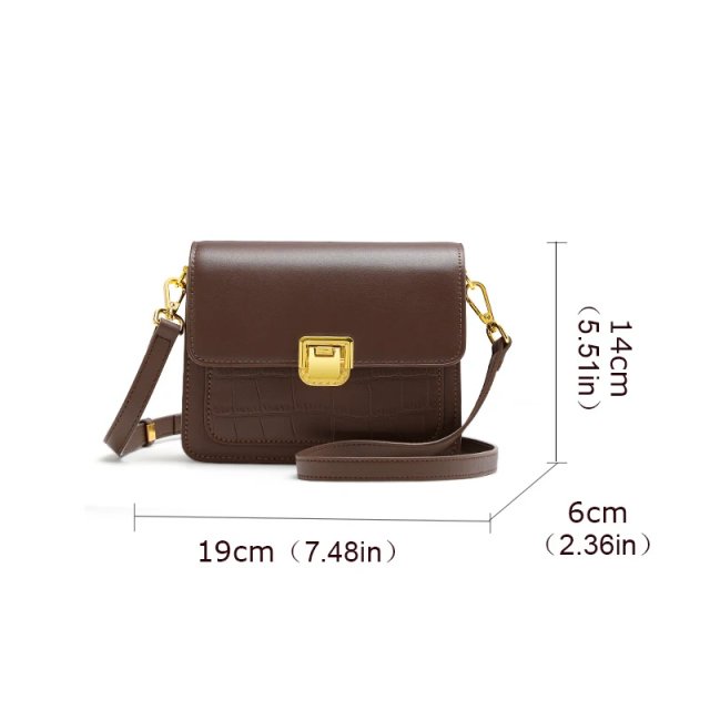 Chic Crocodile-Pattern Square Crossbody Bag – Women's Cowhide Shoulder Bag - Image 5