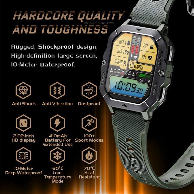 C28 Smart Watch 2.02inch HD Large Screen 410mAh Men Outdoor Sport Wristwatch - Image 3