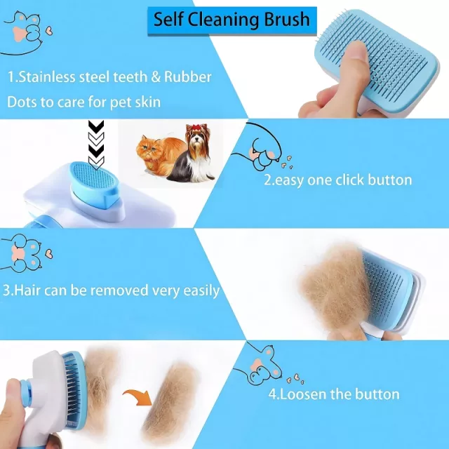 Pet Hair Grooming & Cleaning Comb for Long-Haired Pets - Image 2