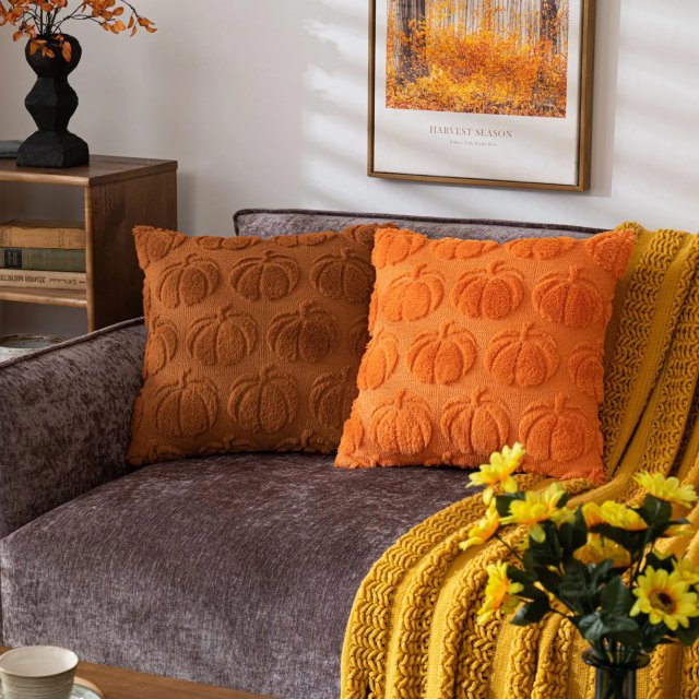 Autumn Pumpkin Cushion Cover - Image 4