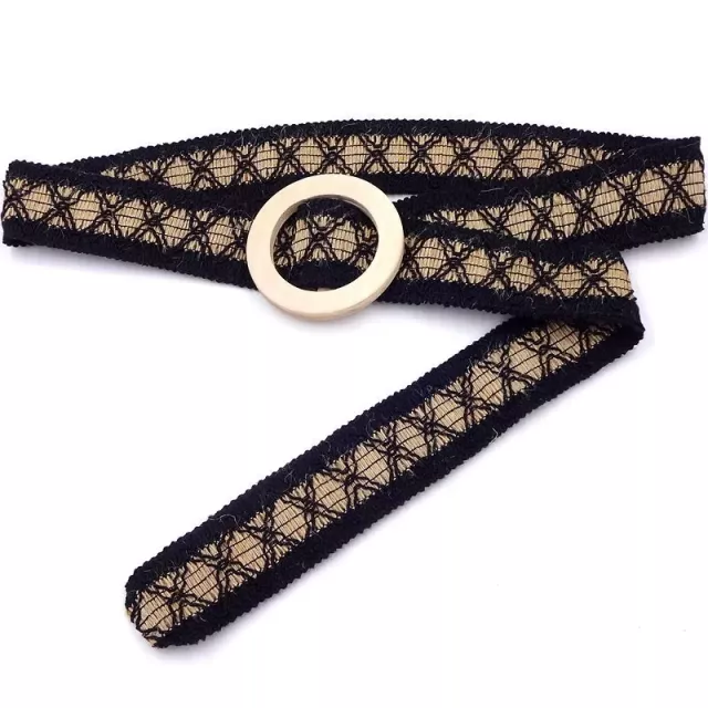 Boho Crochet Lace Belt with Wooden Buckle - Image 5