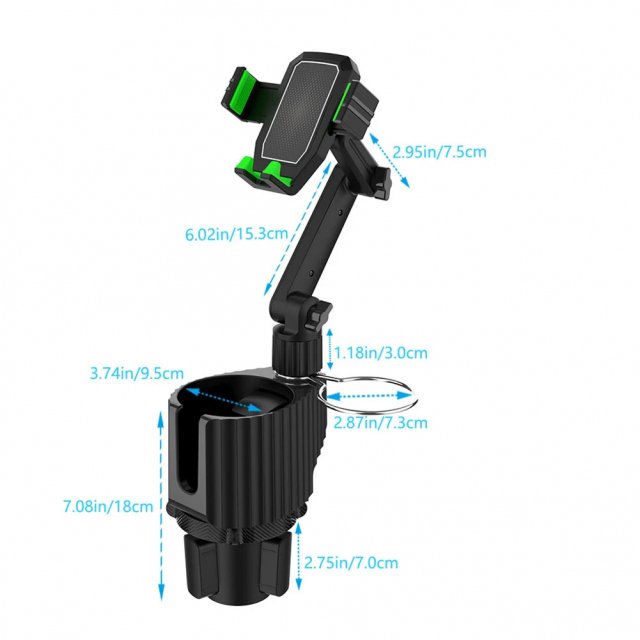 3-in-1 Adjustable Car Cup Holder & Phone Mount with Drink Bottle Holder - Image 6