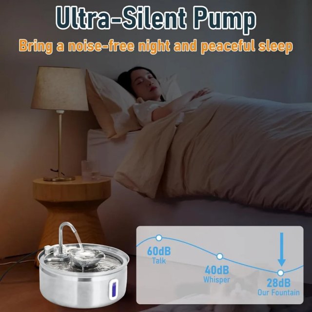 3.2L Stainless Steel Automatic Pet Water Fountain for Cats and Dogs - Image 6