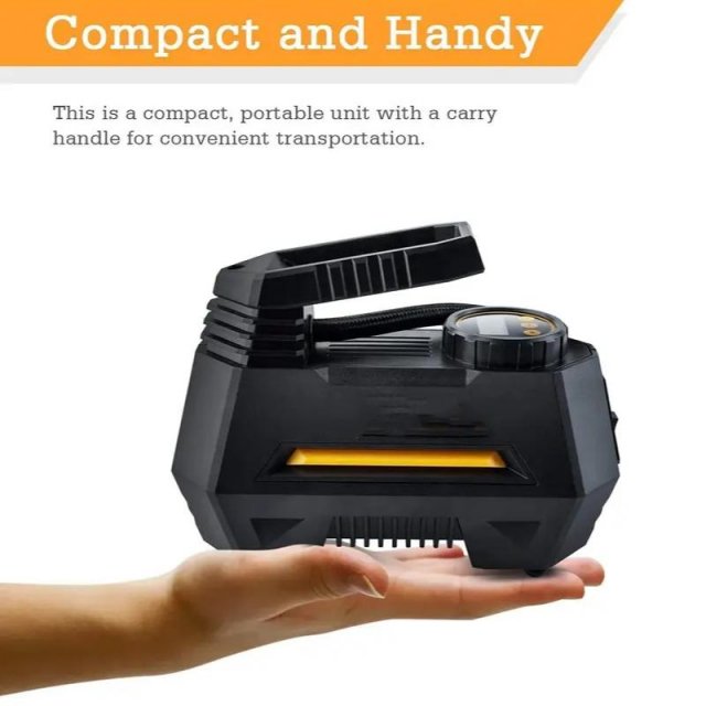 Portable Car Tire Inflator Electric Air Compressor Pump with LED & Pressure Gauge - Image 4