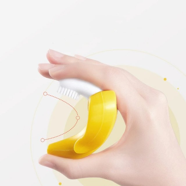 Banana-Shaped Silicone Baby Teether & Toothbrush - Image 4