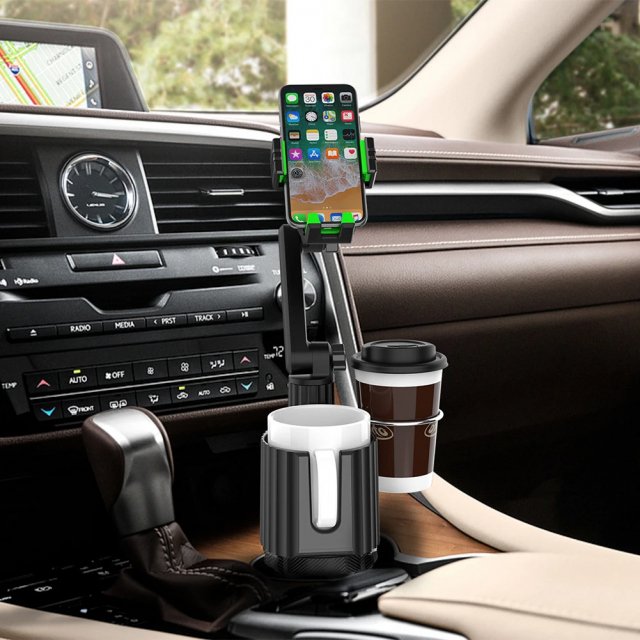 3-in-1 Adjustable Car Cup Holder & Phone Mount with Drink Bottle Holder - Image 3
