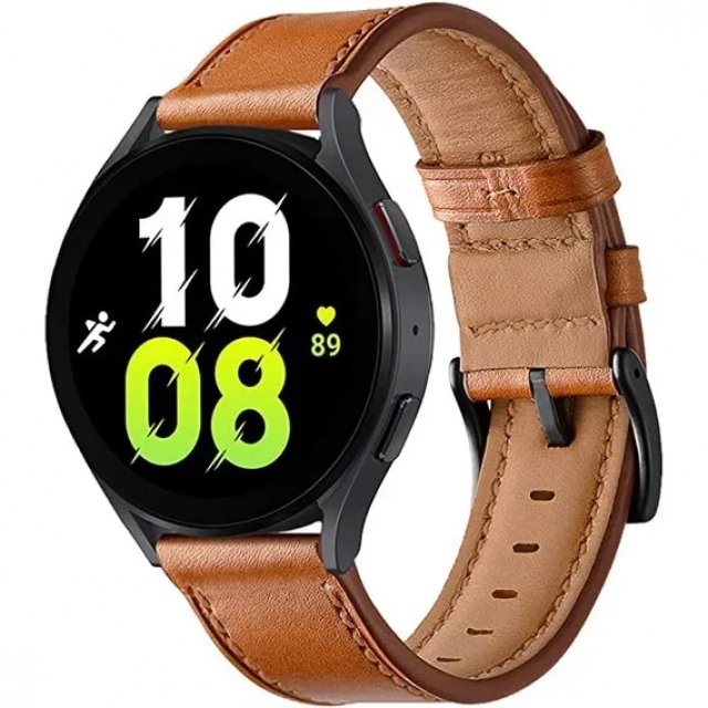 Balance smartwatch with the 22mm Leather Strap Watchband - Image 4