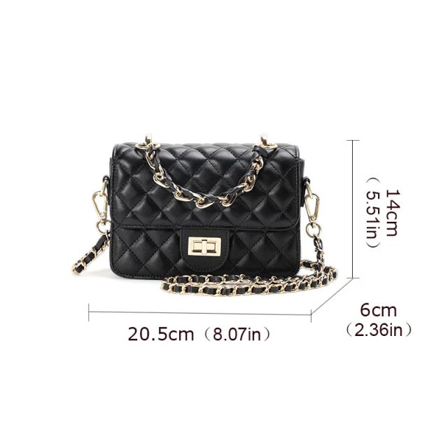 Stylish One Shoulder Crossbody Bag with Diamond Grid Design - Image 7