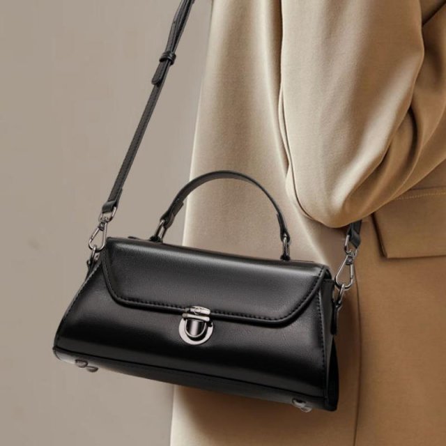 Stylish Women's Leather Crossbody Shoulder Bag - Small Cowhide Handbag - Image 3