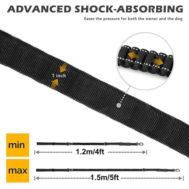 Durable Reflective Bungee Dog Leash - Image 4