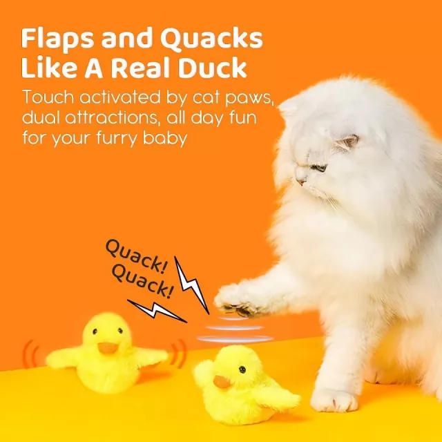 Interactive Flapping Duck Cat Toy - Rechargeable, Washable, with Catnip & Vibration Sensor - Image 5
