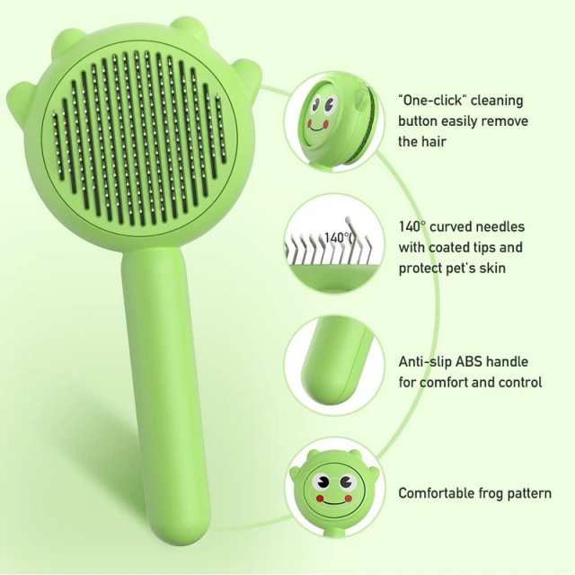 Self-Cleaning Pet Grooming Brush for Cats & Dogs - Image 3