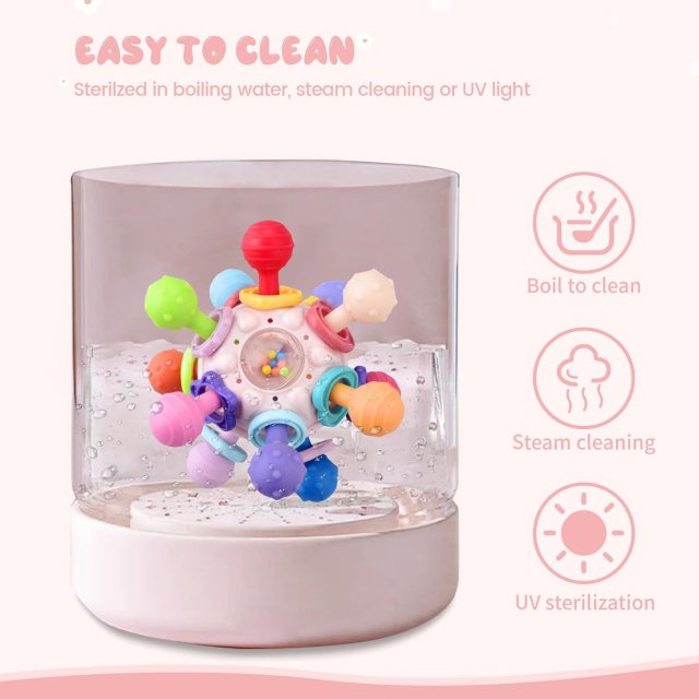 Rotating Rattle Ball & Silicone Teether - Image 4