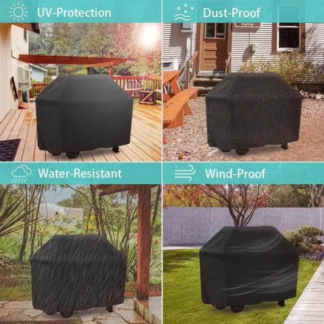 Heavy Duty Waterproof BBQ Grill Cover for Outdoor Protection - Image 3