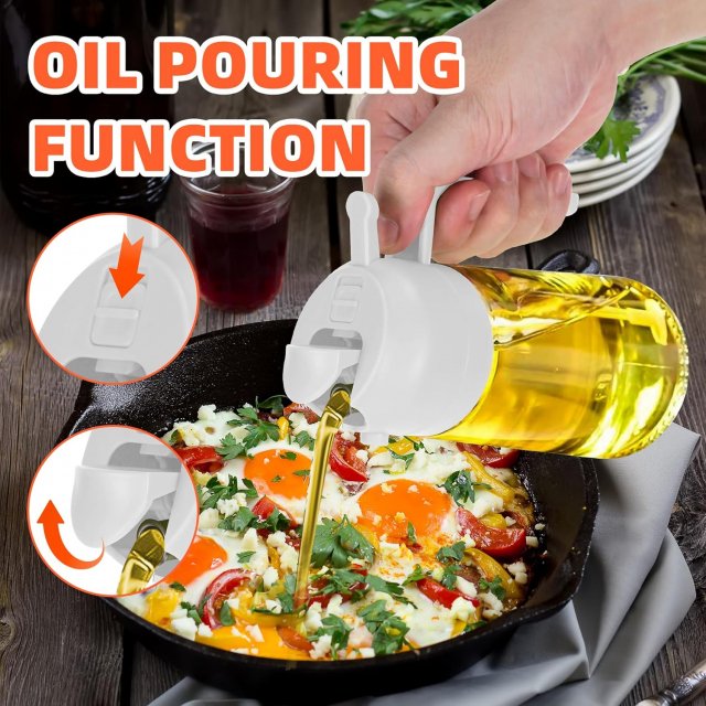 2-in-1 Olive Oil Sprayer & Dispenser Bottle - Image 3