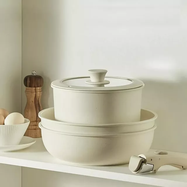 5-Piece Nonstick Cookware Set with Removable Handles - Image 3