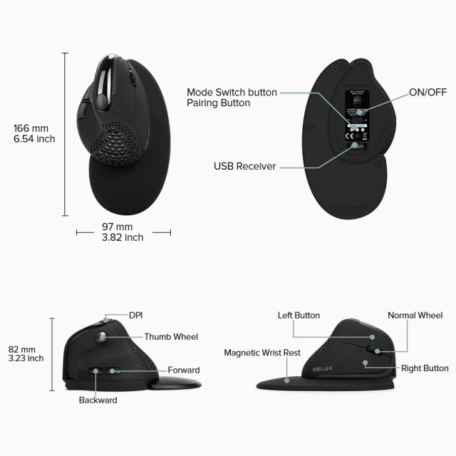 Ergonomic Vertical Mouse with OLED Display - Image 9