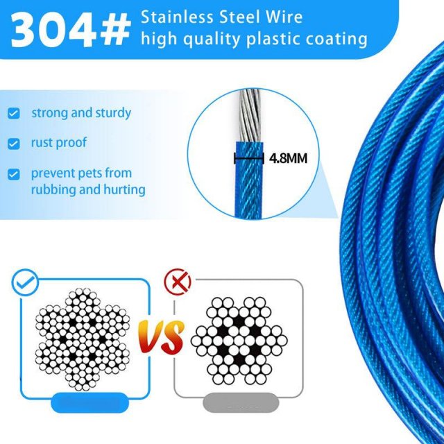 Heavy Duty Steel Dog Tie Out Cable with Durable Clips - Image 5