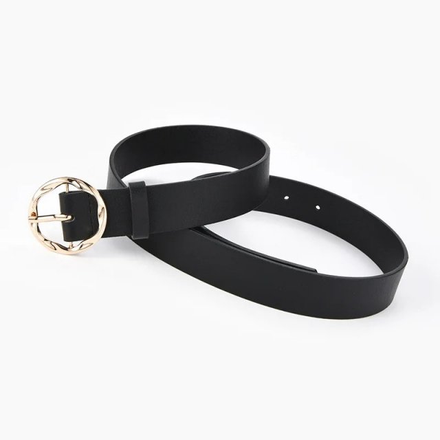 Stylish Animal Print Faux Leather Belt with Golden Buckle - Image 3