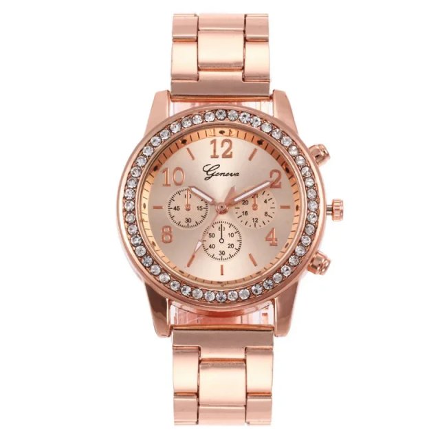 Luxury Diamond Rose Gold Women's Quartz Watch - Image 5