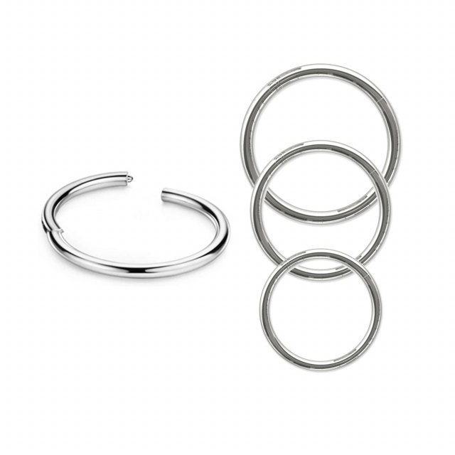 1.2mm Surgical Steel Septum Clicker Piercing Hoop – Hinged Nose, Lip, and Ear Cartilage Ring - Image 4
