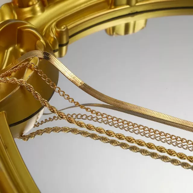 14k Gold Plated Herringbone Necklace - Image 2