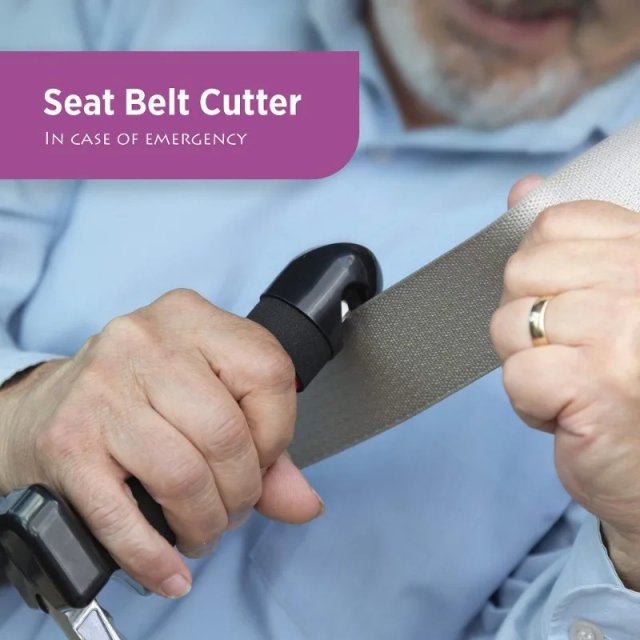 Car Emergency Assist Handle with Glass Breaker & Seat Belt Cutter - Image 4