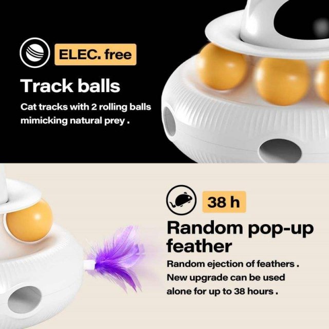 4-in-1 Interactive Cat Teaser Toy with Laser, Feather Stick, and Trackball - Image 5