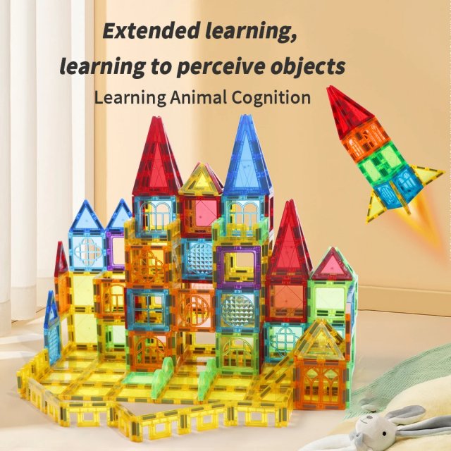 Colorful Magnetic Building Blocks Set – Educational Architecture Puzzle Toy - Image 4