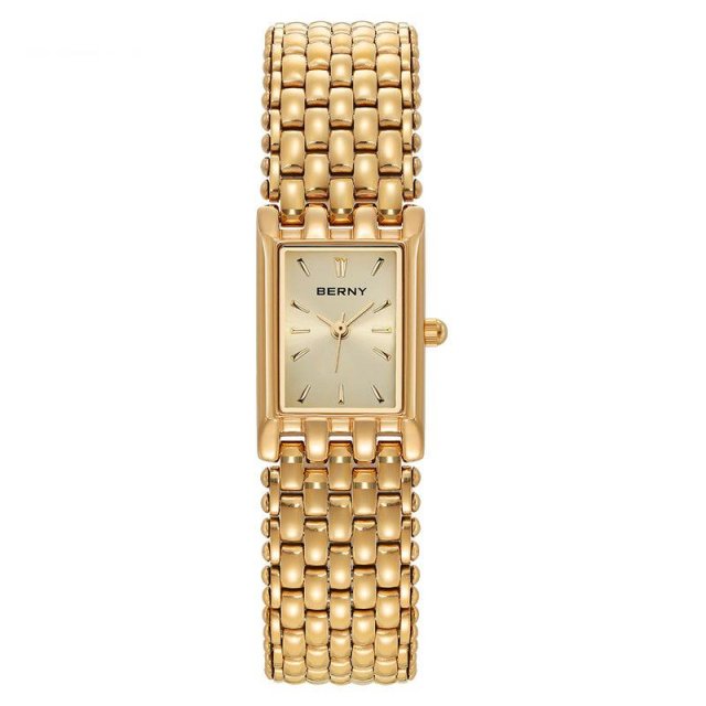 Gold Square Ladies Quartz Watch - Image 2
