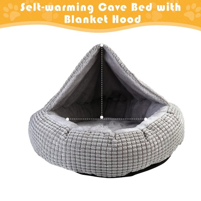 Cozy Hooded Fluffy Orthopedic Round Pet Cuddler - Image 4