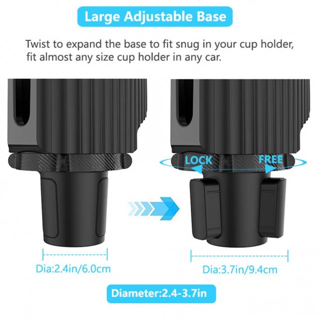 3-in-1 Adjustable Car Cup Holder & Phone Mount with Drink Bottle Holder - Image 4