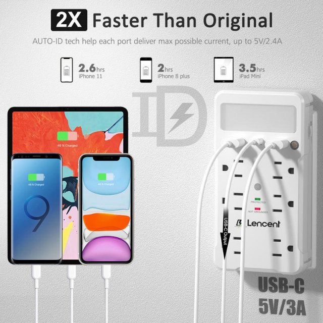 6-Outlet Surge Protector with USB - Image 4