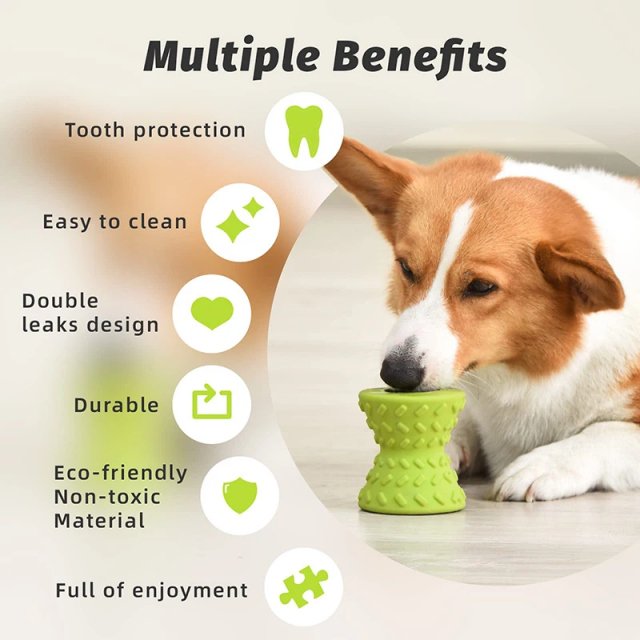 Durable Food Dispensing Chew Toy for Aggressive Chewers - Non-toxic, Natural Rubber, Treat Leaking Bone Toy for Dogs - Image 3