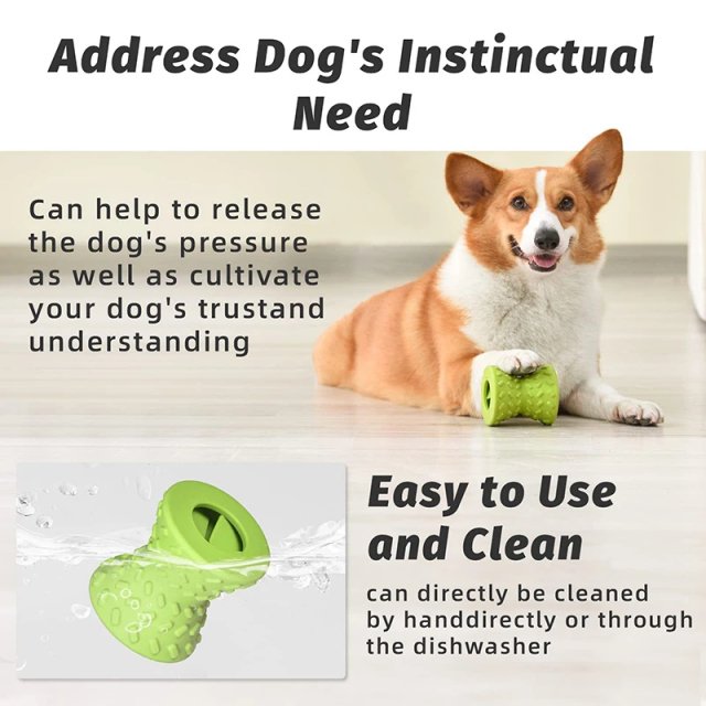 Durable Food Dispensing Chew Toy for Aggressive Chewers - Non-toxic, Natural Rubber, Treat Leaking Bone Toy for Dogs - Image 5
