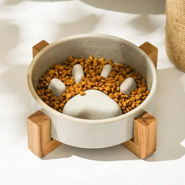 Japanese-Style Ceramic Slow Feeding Bowl for Pets - Image 4