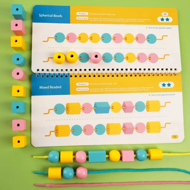 Wooden Lacing Beads Educational Toy - Image 2