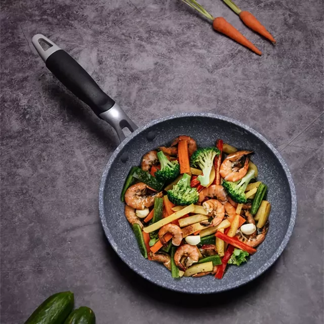 Non-Stick Stone Frying Pan Set - Eco-Friendly Wok Skillet - Image 4