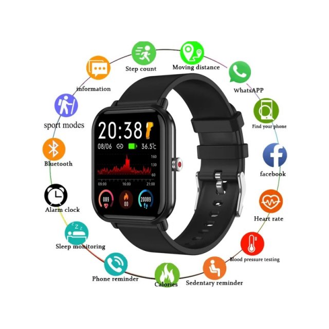 Smart Watch with Body Temperature Monitor and Music Control - Image 6