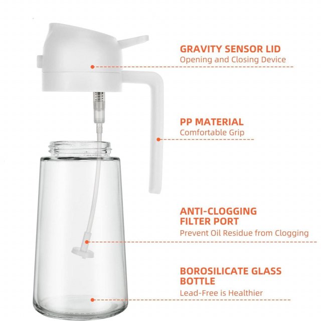 2-in-1 Olive Oil Sprayer & Dispenser Bottle - Image 6