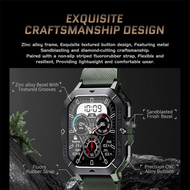 C28 Smart Watch 2.02inch HD Large Screen 410mAh Men Outdoor Sport Wristwatch - Image 5
