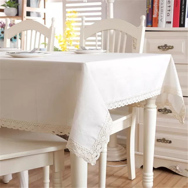 Polyester Linen Tablecloth with Lace Edge - Image 6