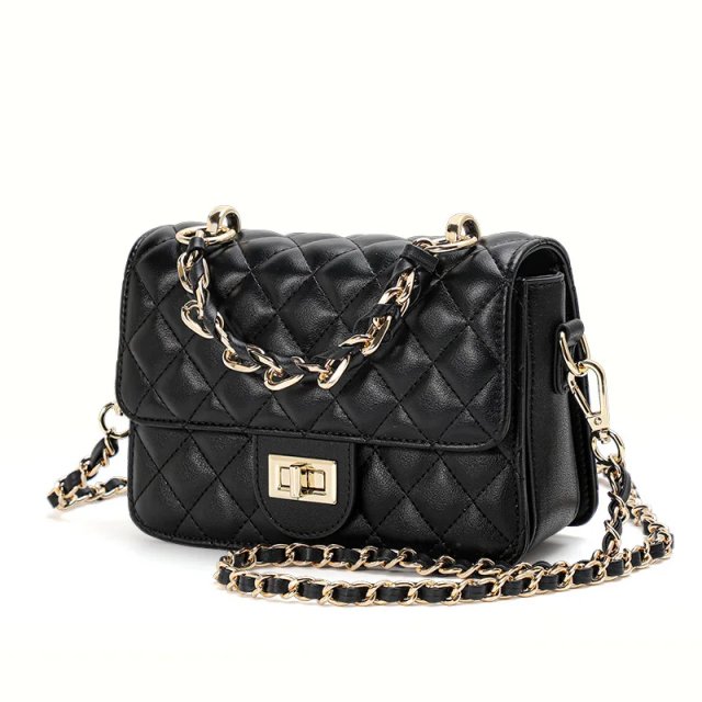 Stylish One Shoulder Crossbody Bag with Diamond Grid Design - Image 3