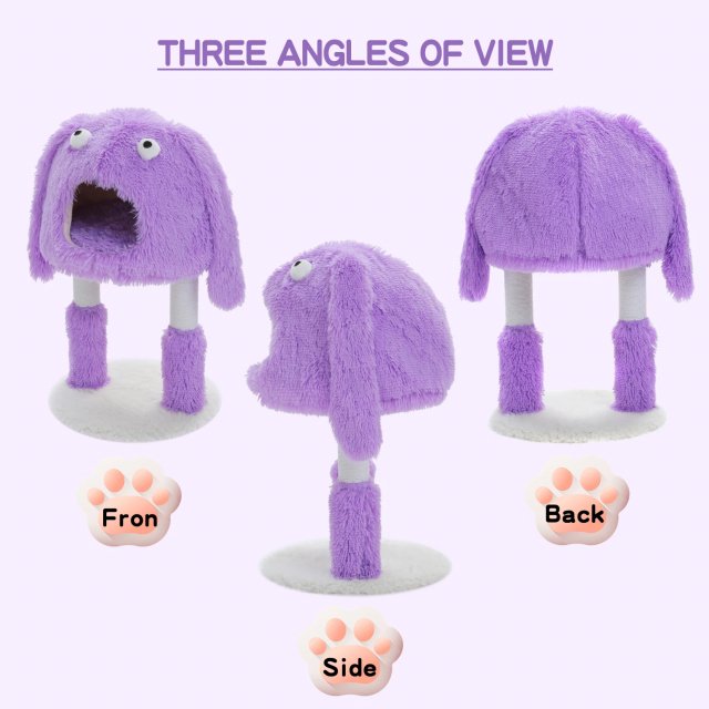 Purple Monster Cat Tree Tower with Big Condo & Sisal-Wrapped Legs - Image 5