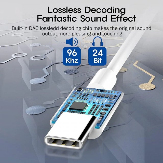 USB-C to 3.5mm Audio Adapter - Type C to Headphone Aux Cable - Image 3