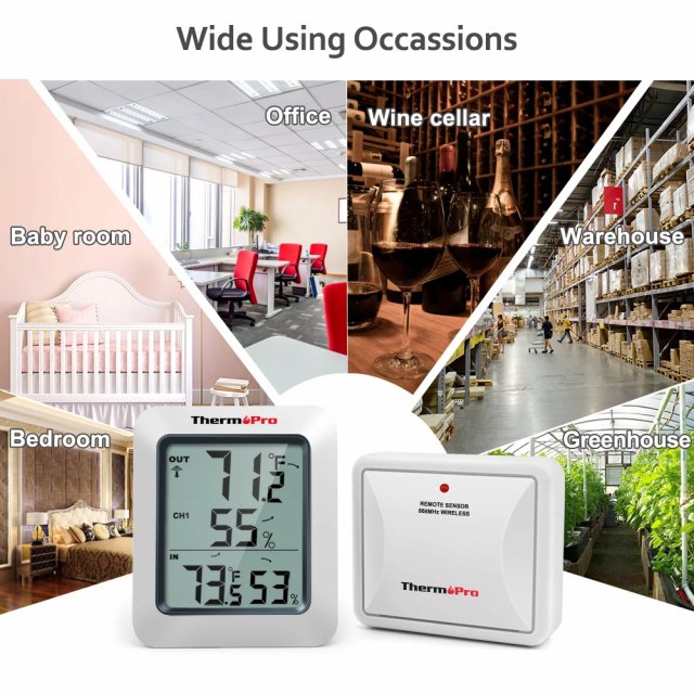 Wireless Indoor Outdoor Thermometer and Hygrometer with 200 ft Range - Image 6